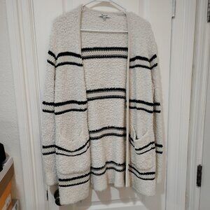 Madewell Striped Bouclé Cardigan Sweater | Size Medium